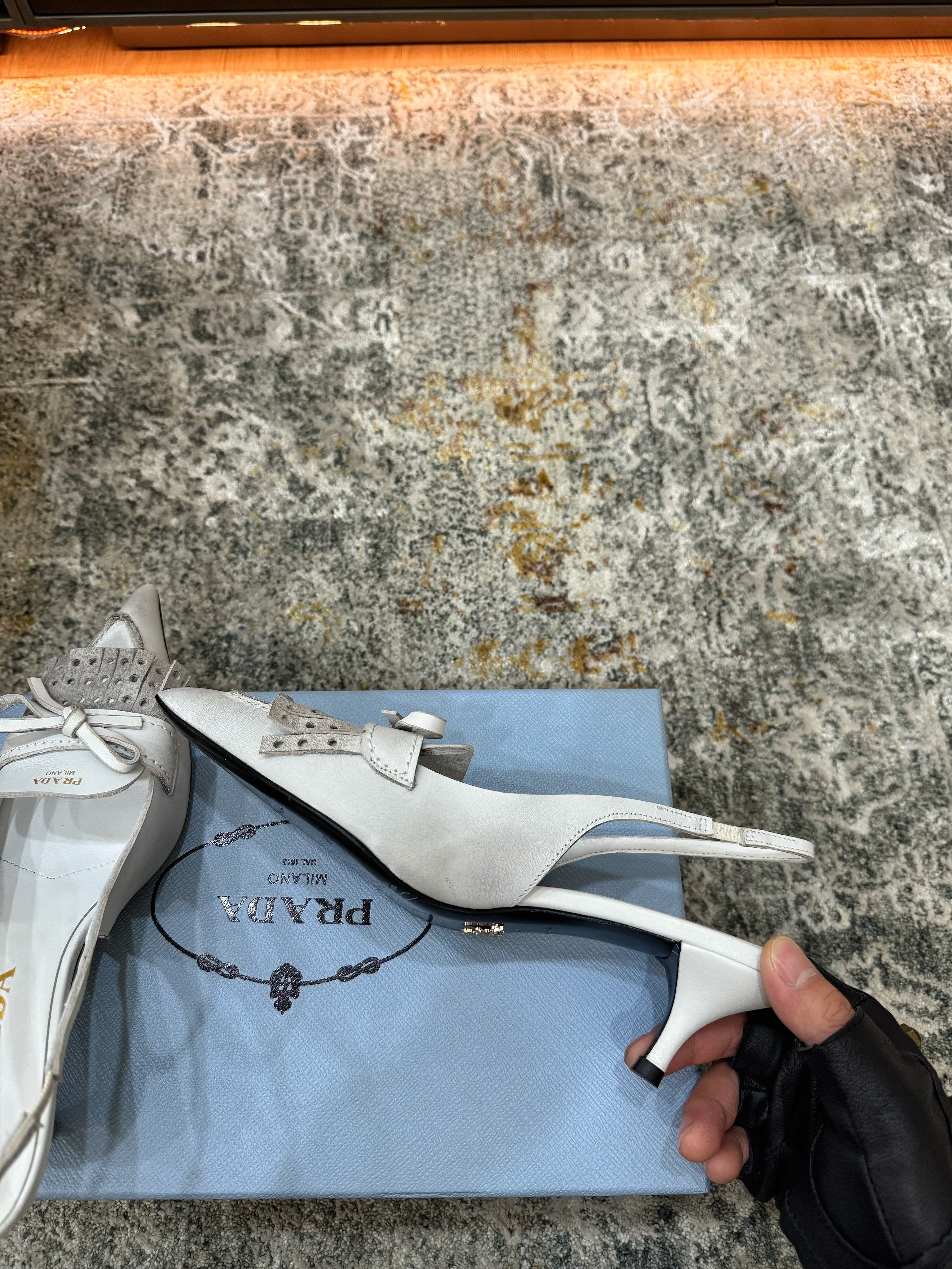 Pra 26s Slingback 6cm White Cowhide 804085