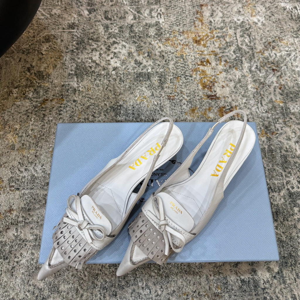 Pra 26s Slingback 6cm White Cowhide 804085