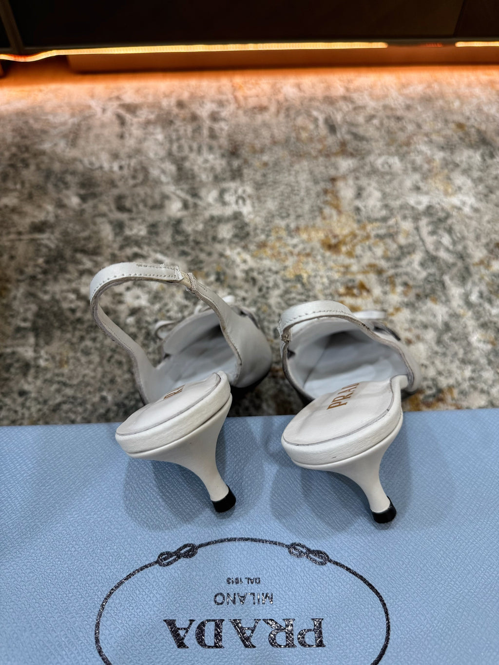 Pra 26s Slingback 6cm White Cowhide 804085