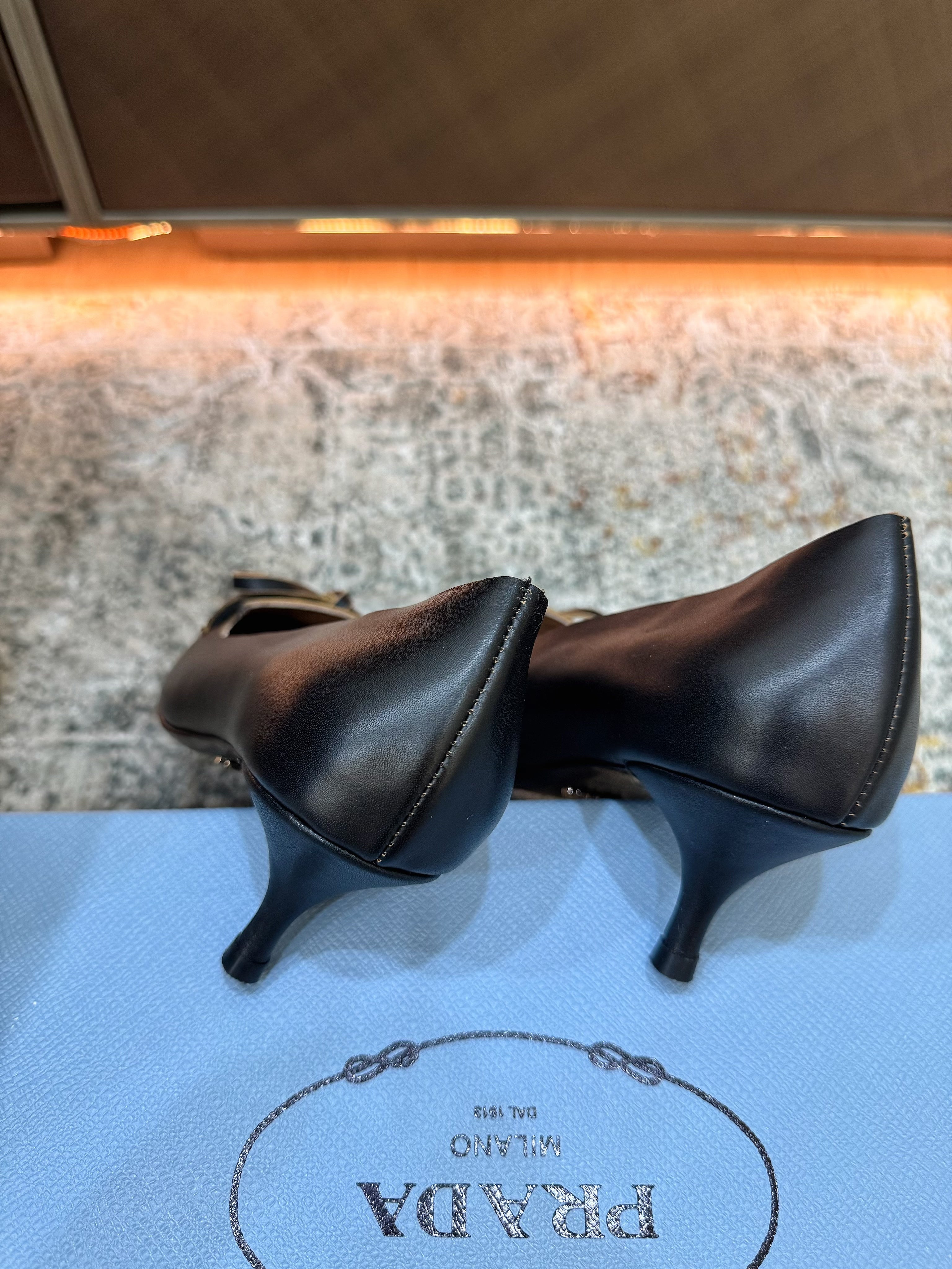 Pra 26s Slingback 6cm Black Cowhide 804087