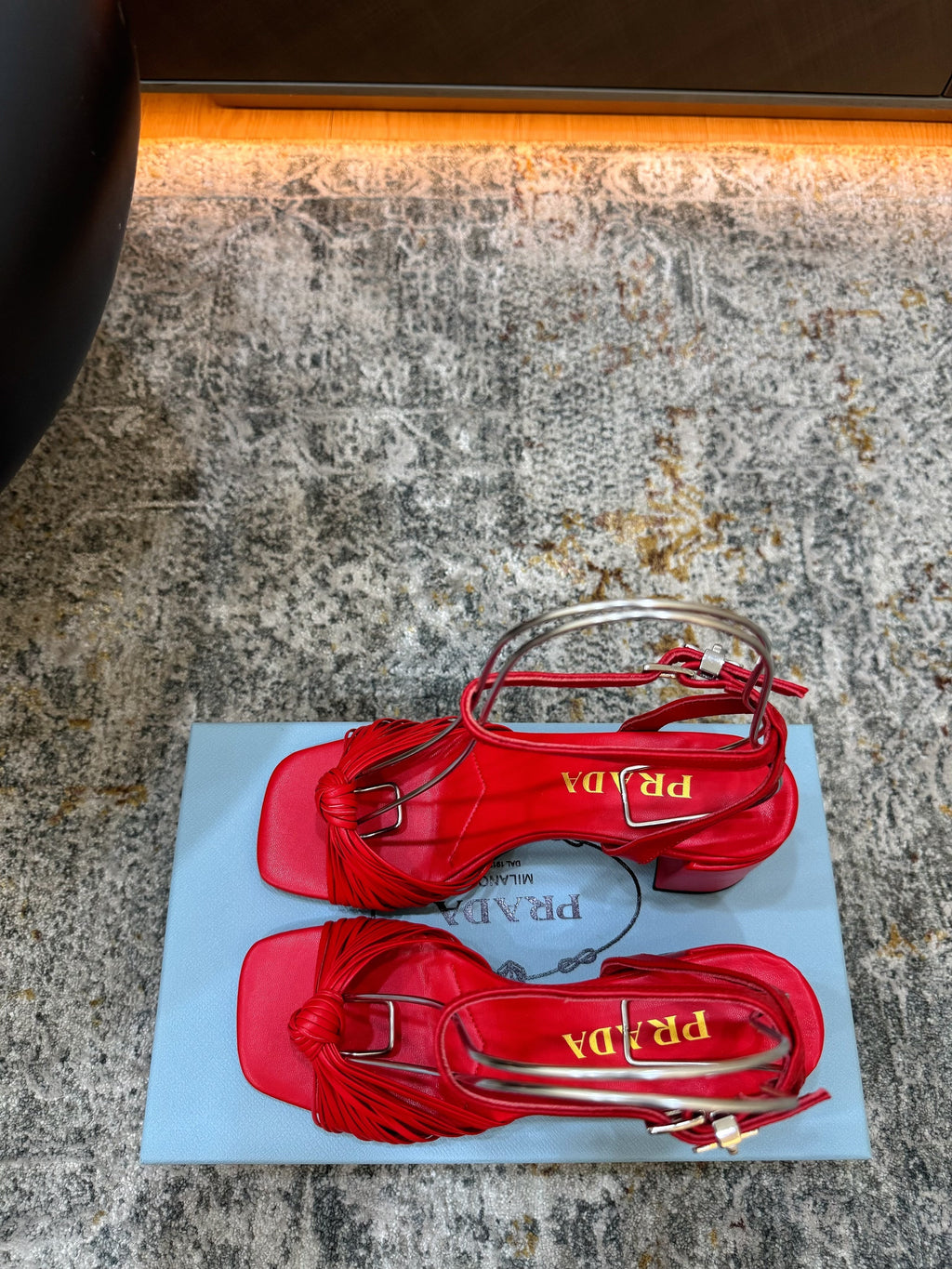 Pra Heeled Sandals 7cm Red Leather 804102