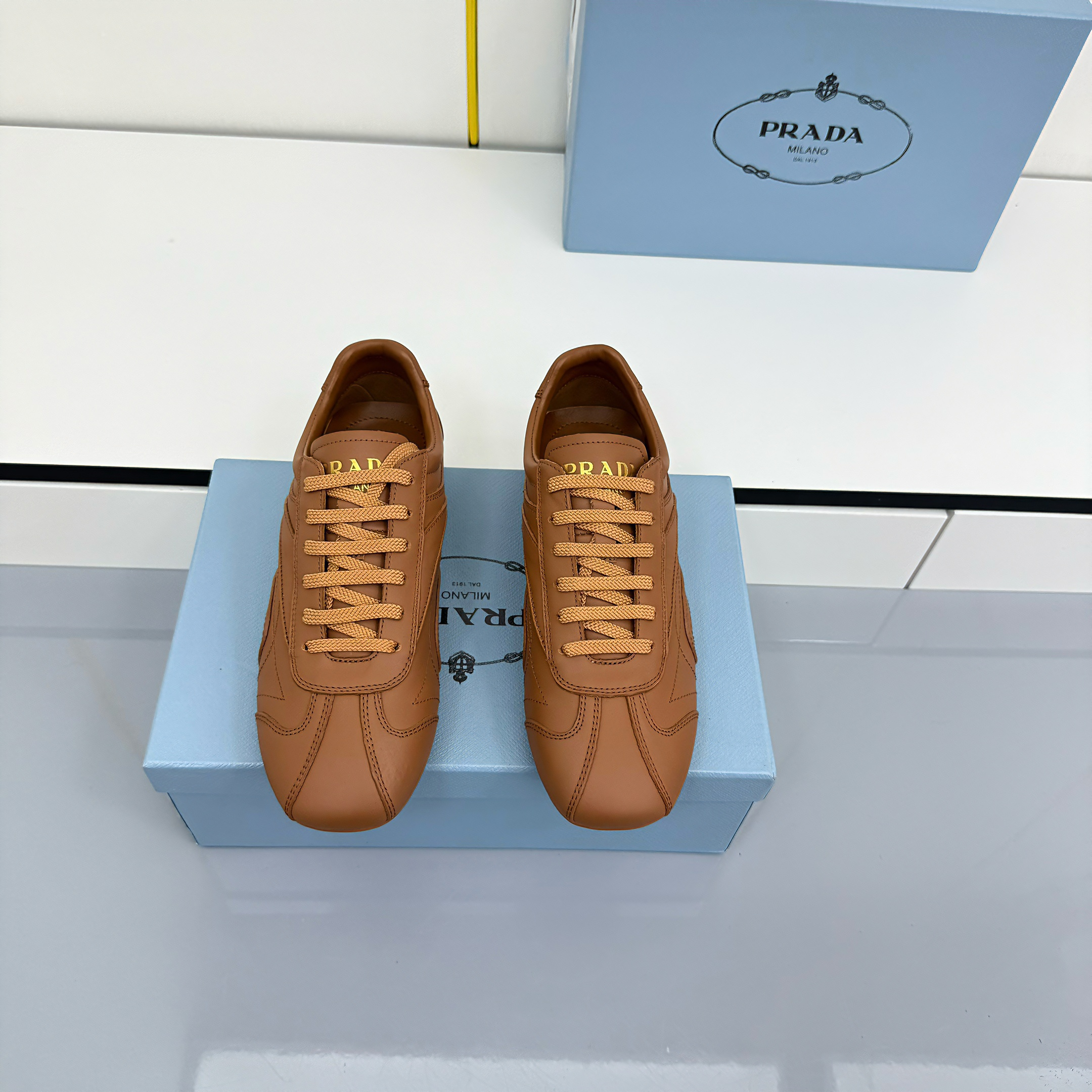 Prada Montecarlo Sneakers Brown Cowhide 565698