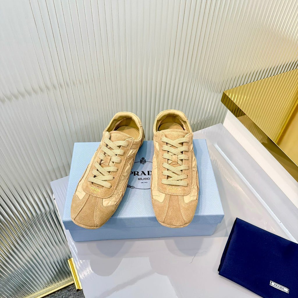 Prada Montecarlo Sneakers Khaki Re Nylon Suede 715028