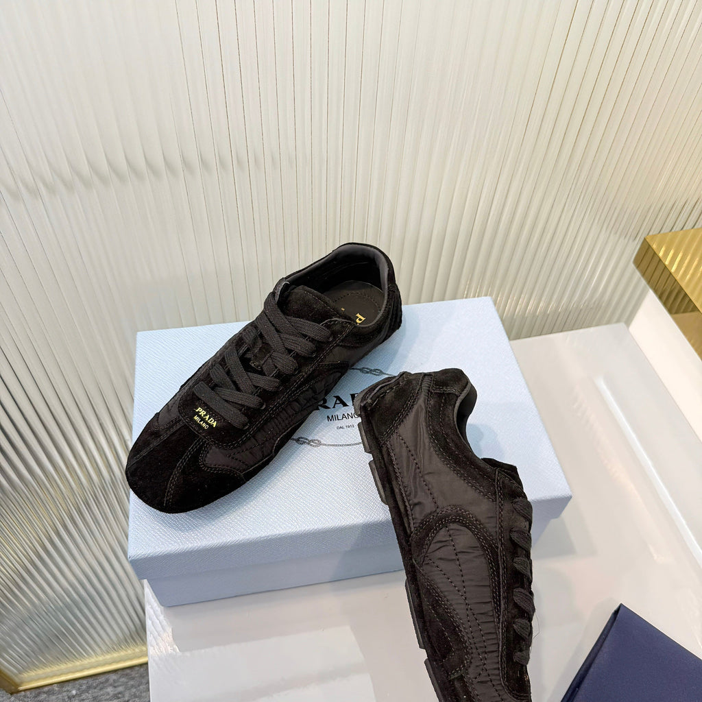 Prada Montecarlo Sneakers Black Re Nylon Suede 715029