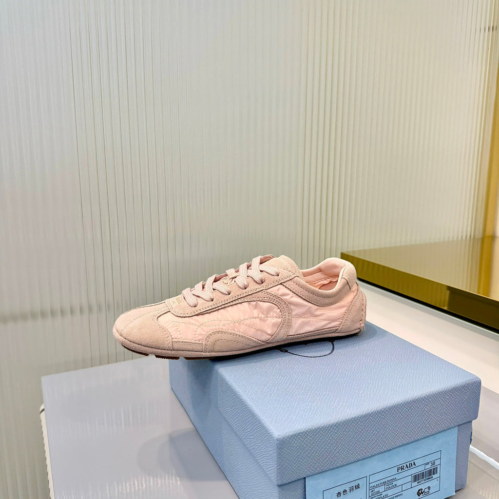 Prada Montecarlo Sneakers Light Pink Re Nylon Suede 715031