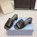 PRA 2026S High Heel Slippers 55 Black Leather 658335