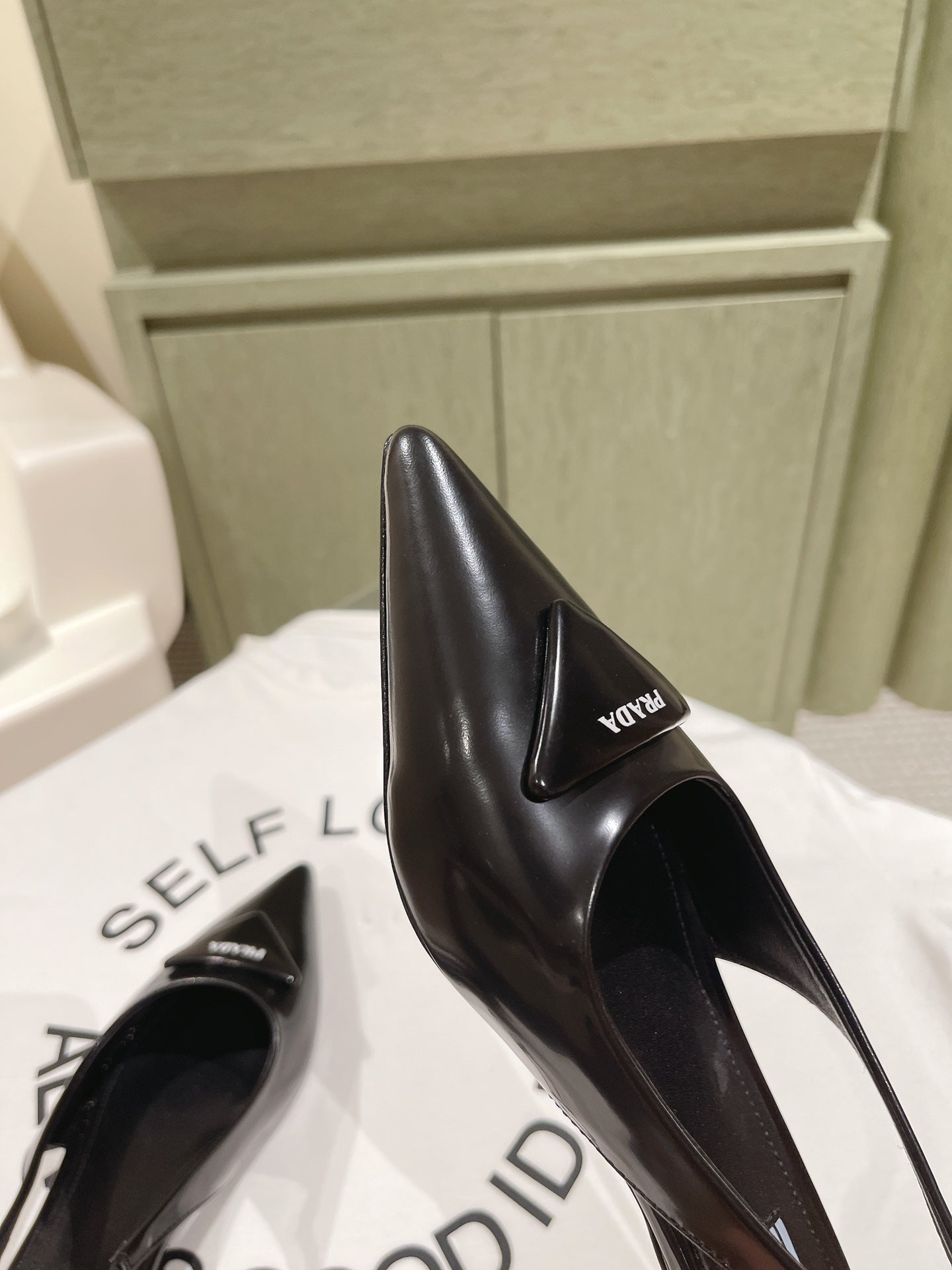 PRA 24ss Sling Back 30mm Black Patent Leather 449687