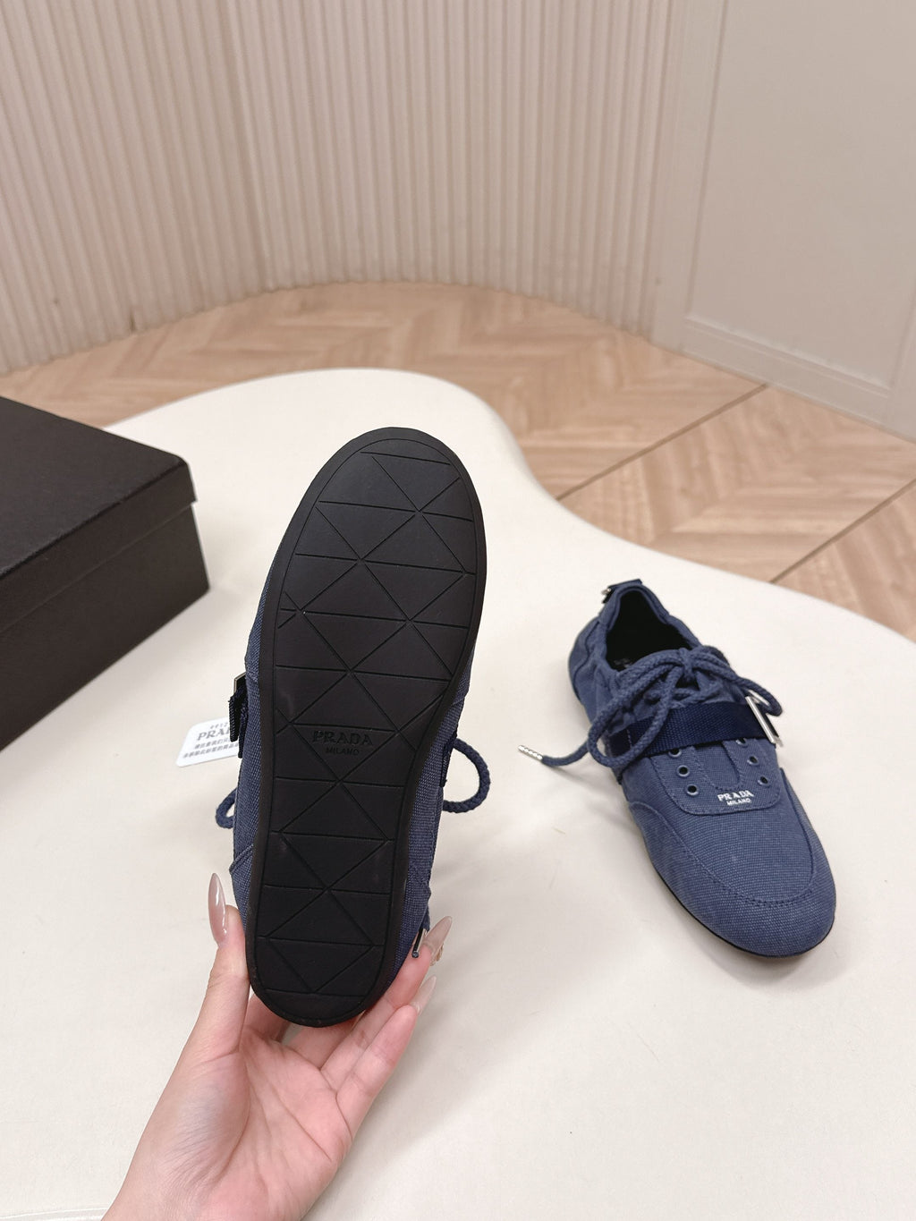 Prada 26s Casual Sneaker Dark Blue Canvas 644199