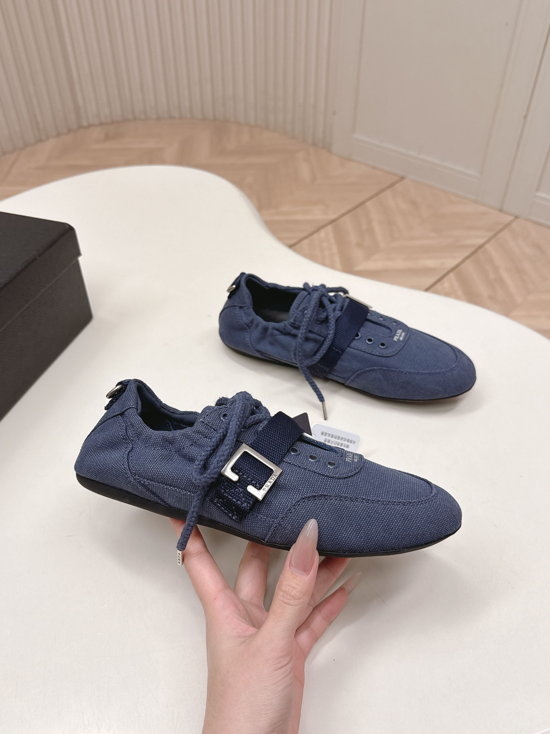 Prada 26s Casual Sneaker Dark Blue Canvas 644199