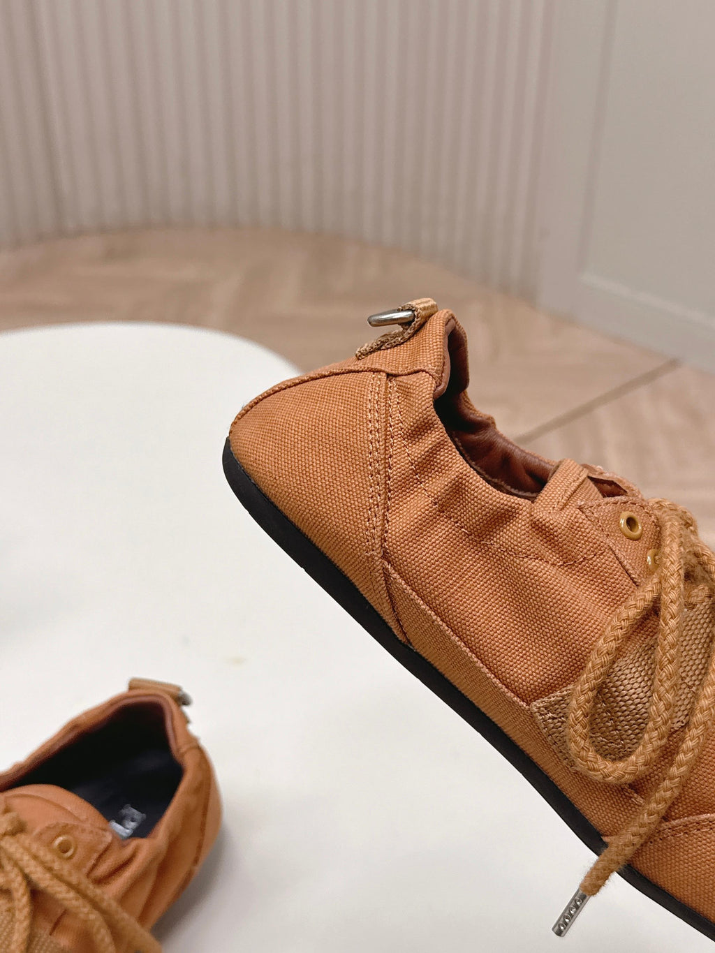 Prada 26s Casual Sneaker Tan Brown Canvas 644201