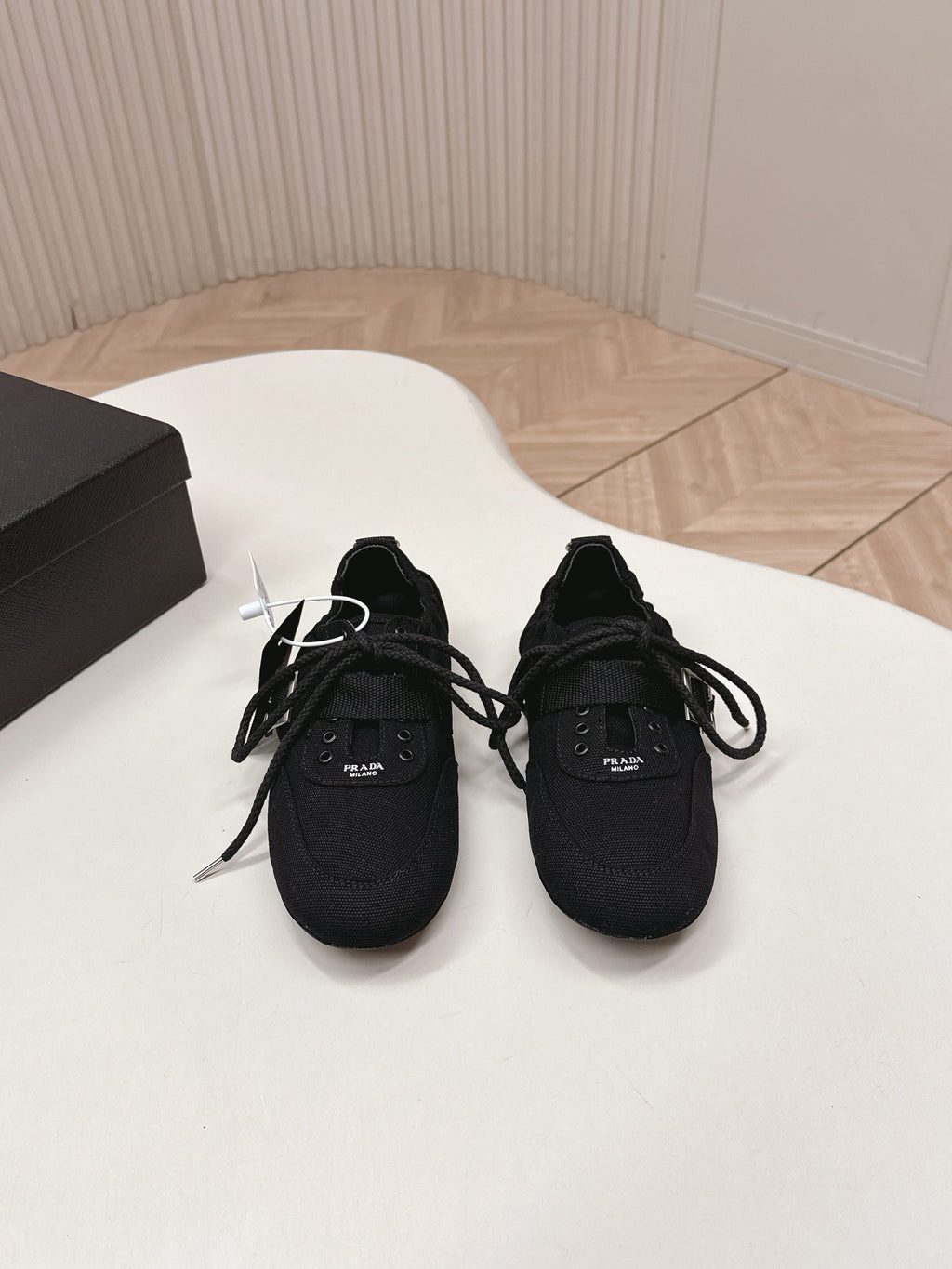 Prada 26s Casual Sneaker Black Canvas 644203