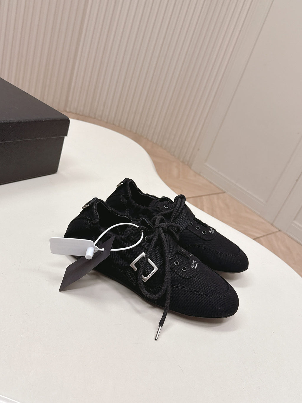 Prada 26s Casual Sneaker Black Canvas 644203