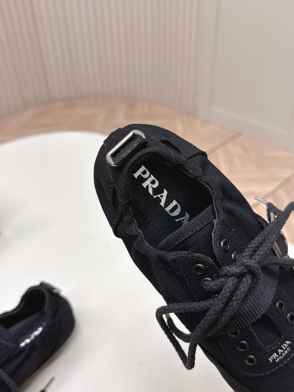 Prada 26s Casual Sneaker Black Canvas 644203