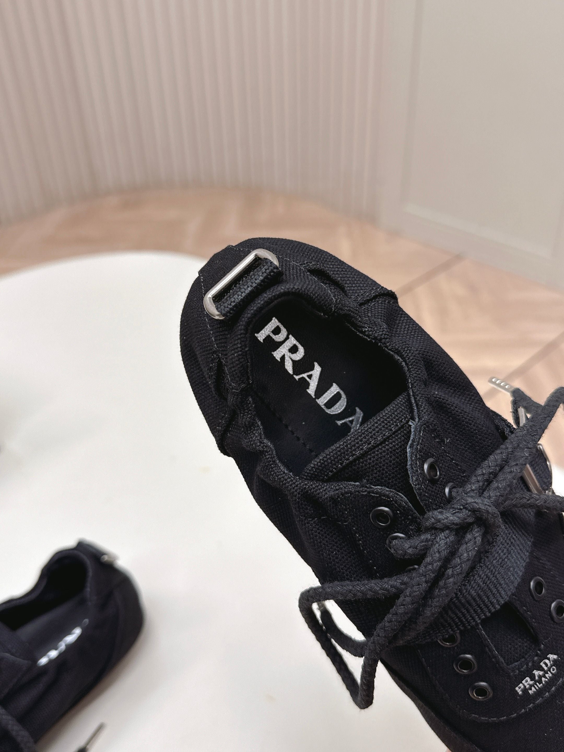 Prada 26s Casual Sneaker Black Canvas 644203