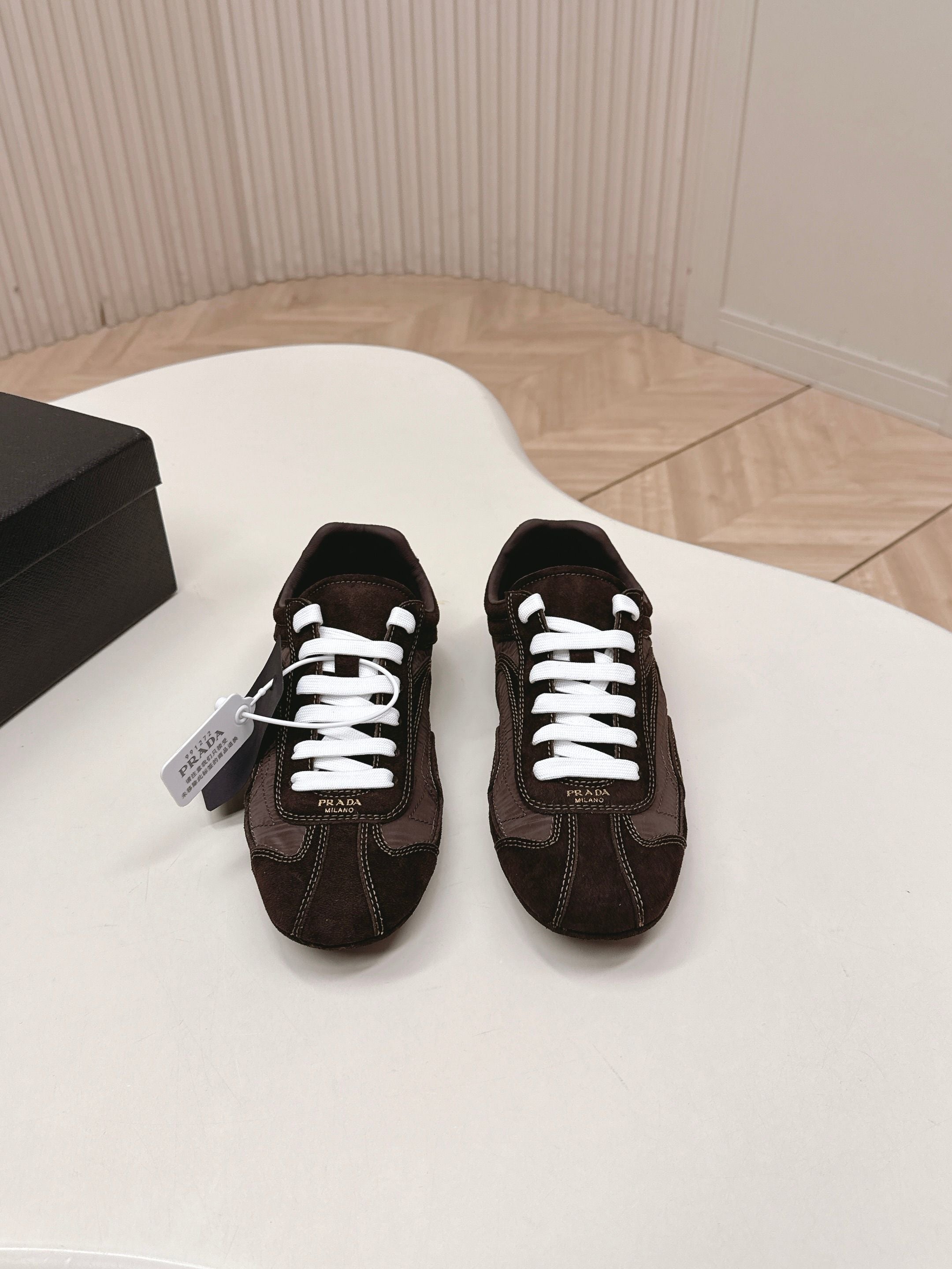 Prada 26ss German Training Brown Suede Re Nylon 644205