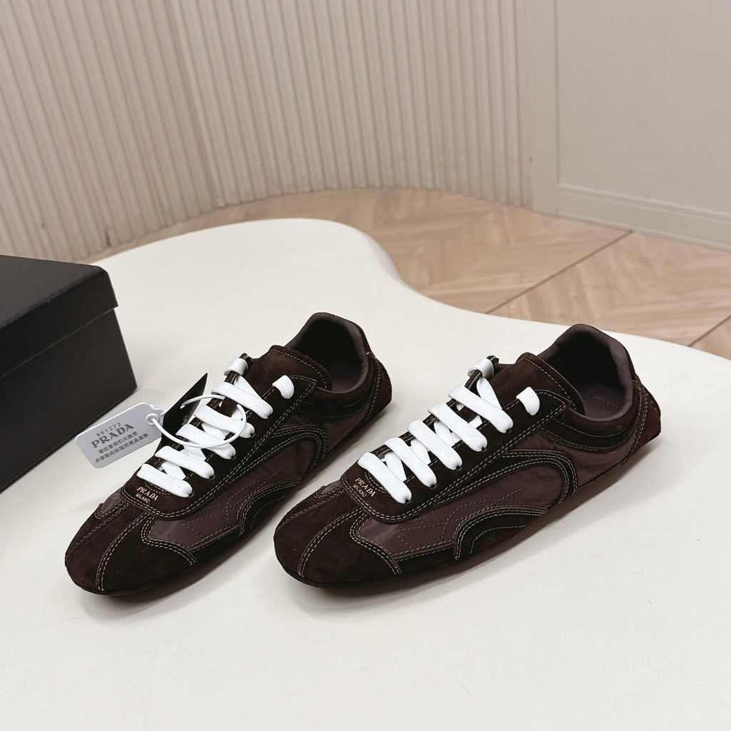 Prada 26ss German Training Brown Suede Re Nylon 644205