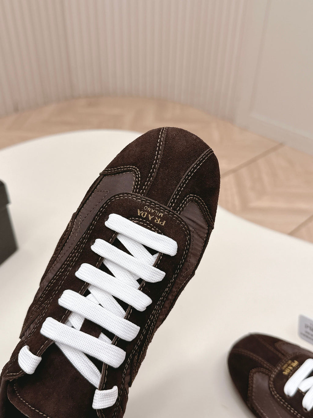 Prada 26ss German Training Brown Suede Re Nylon 644205