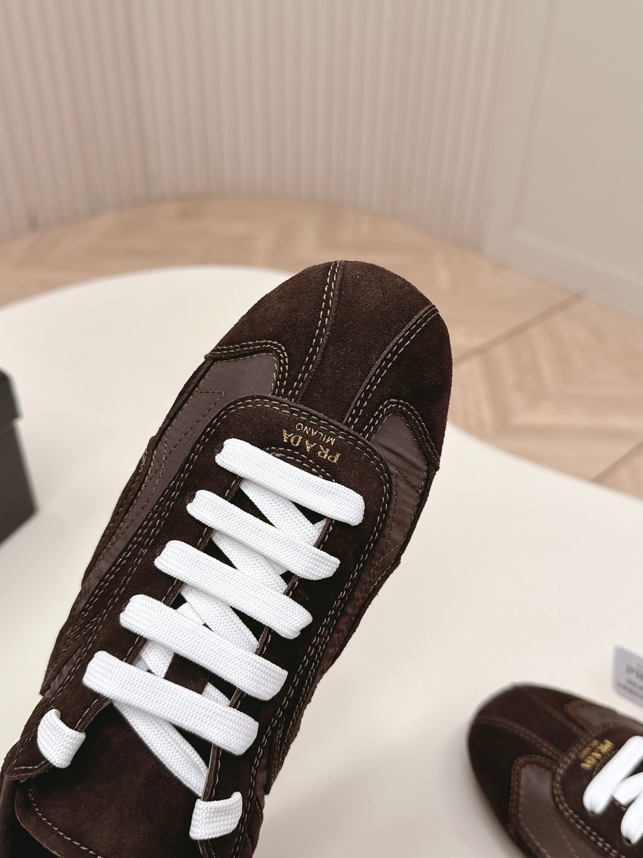 Prada 26ss German Training Brown Suede Re Nylon 644205