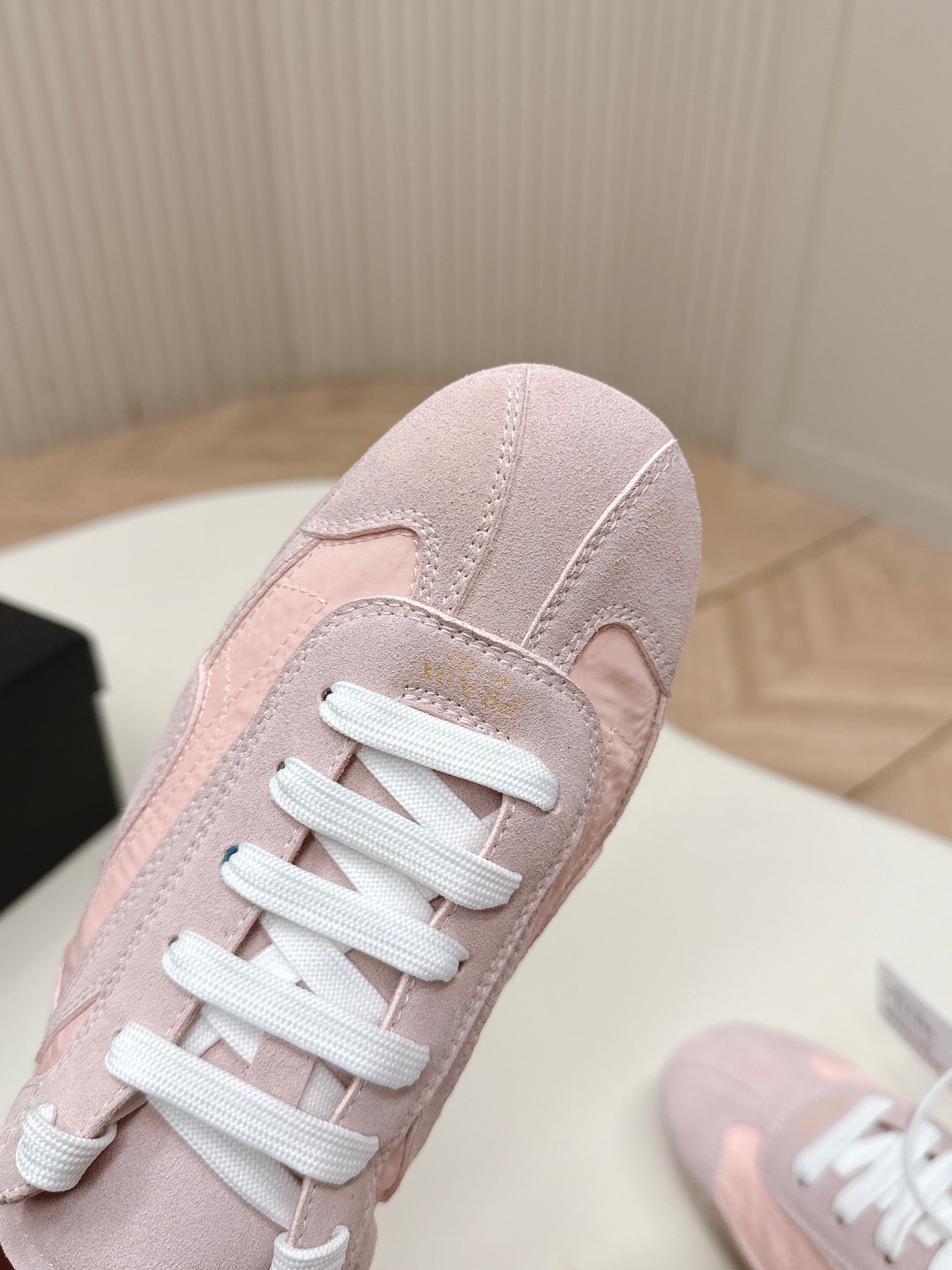 Prada 26ss German Training Light Pink Suede Re Nylon 644206