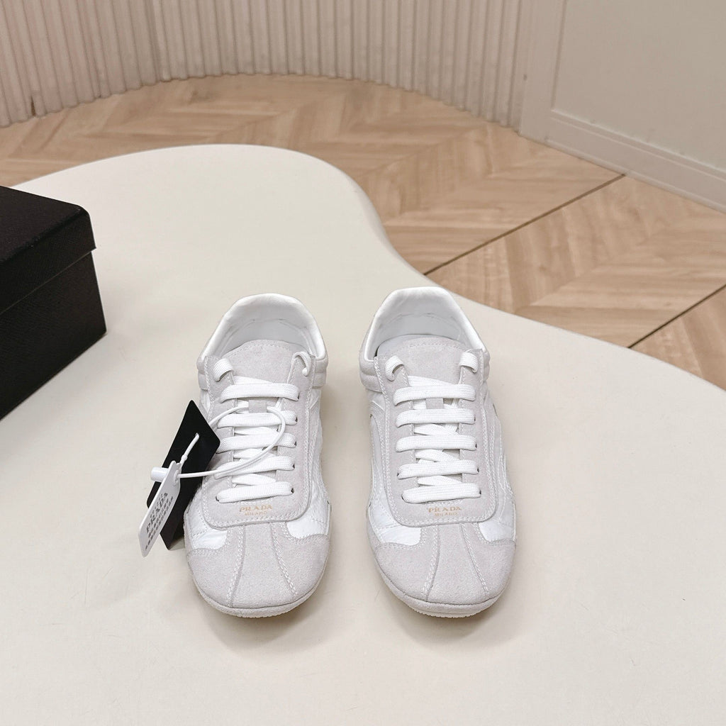 Prada 26ss German Training Light Grey Suede Re Nylon 644208