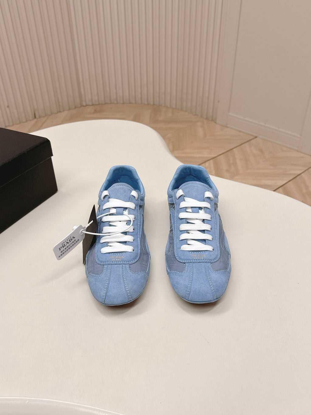 Prada 26ss German Training Light Blue Suede Re Nylon 644210