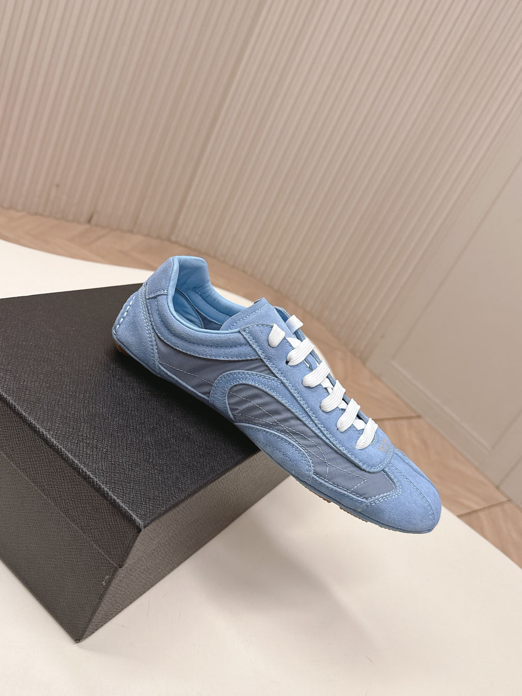Prada 26ss German Training Light Blue Suede Re Nylon 644210