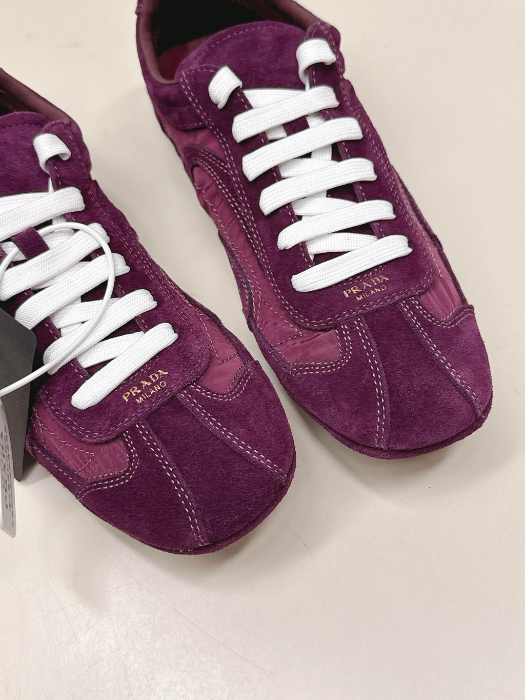 Prada 26ss German Training Burgundy Suede Re Nylon 644212