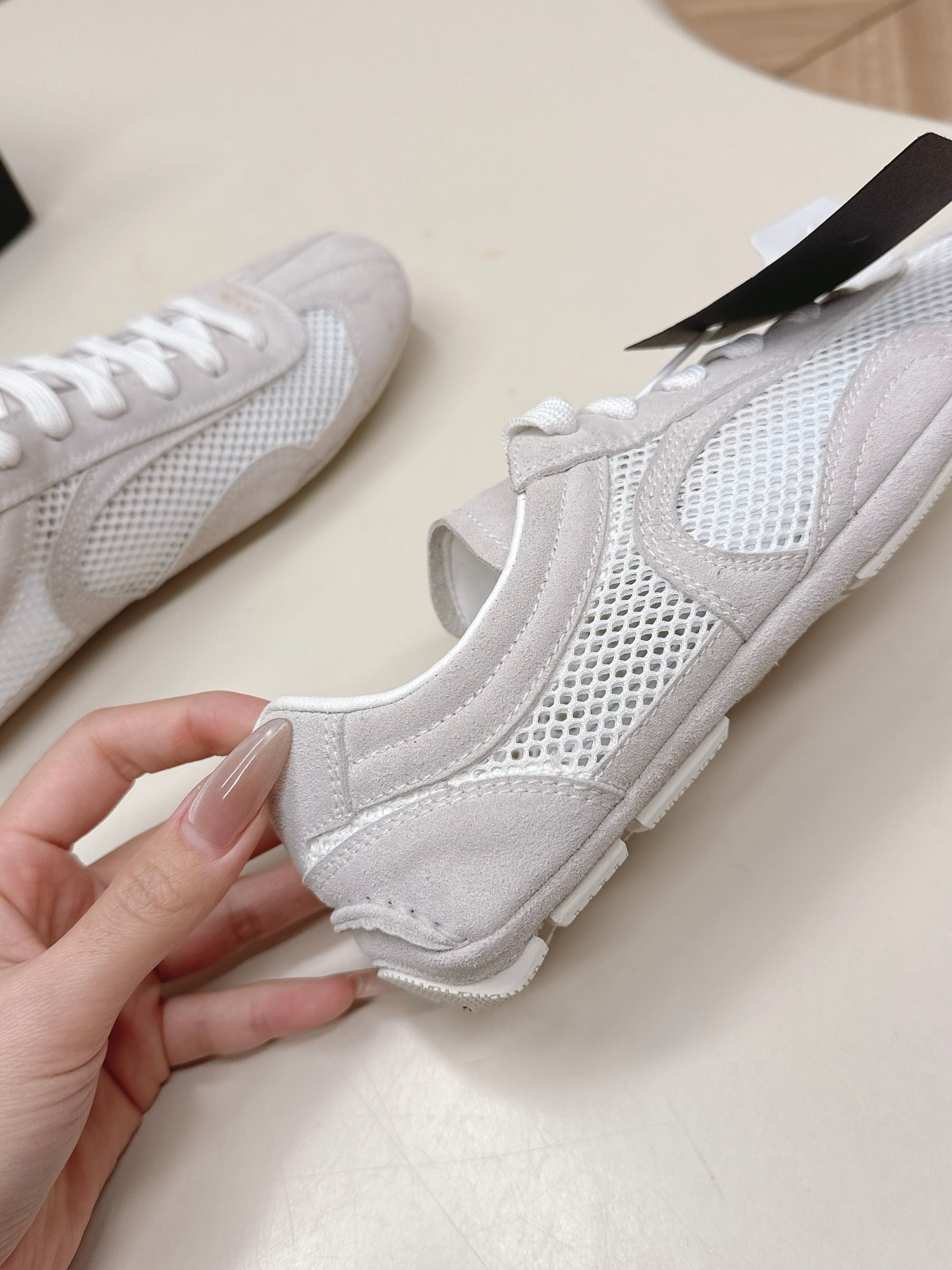 Prada 26ss German Training Light Grey Suede Mesh 644213