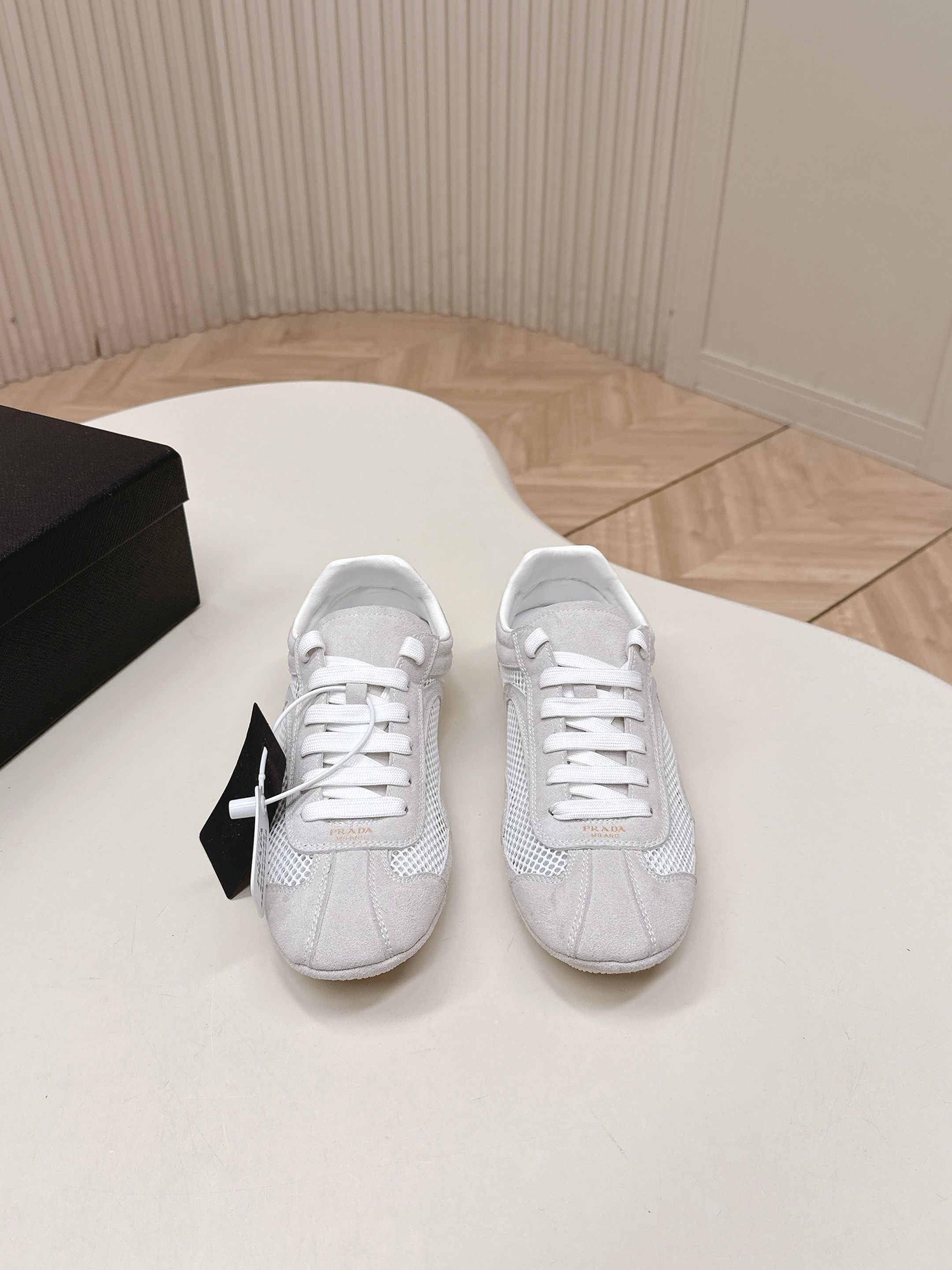 Prada 26ss German Training Light Grey Suede Mesh 644213