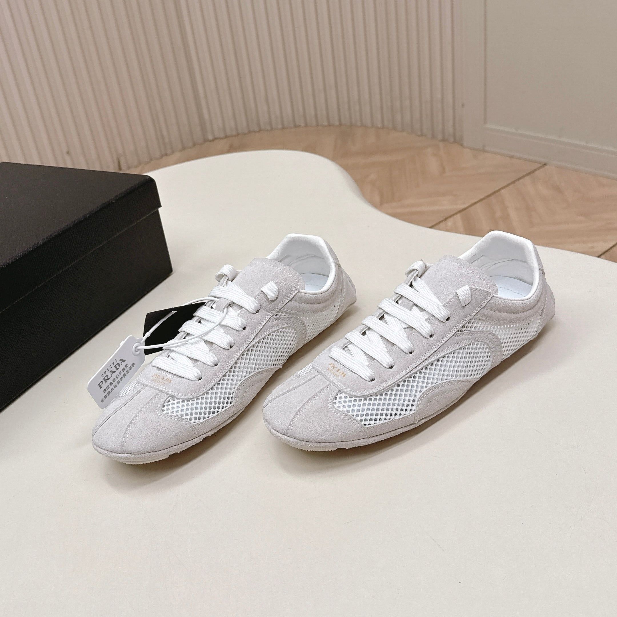 Prada 26ss German Training Light Grey Suede Mesh 644213