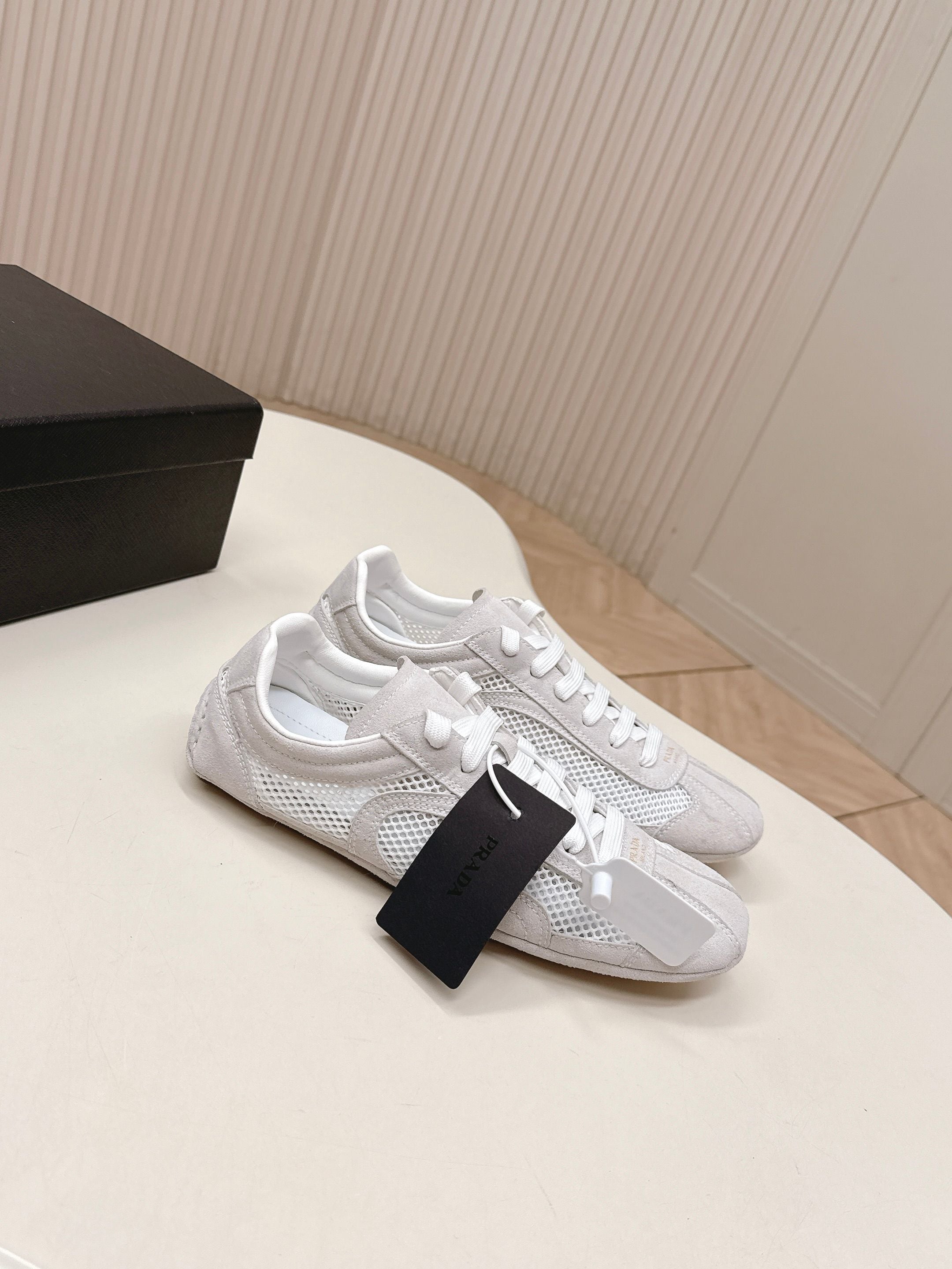 Prada 26ss German Training Light Grey Suede Mesh 644213