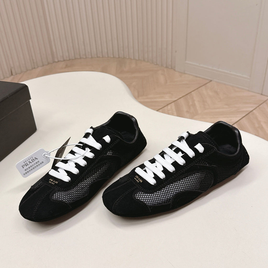 Prada 26ss German Training Black Suede Mesh 644215