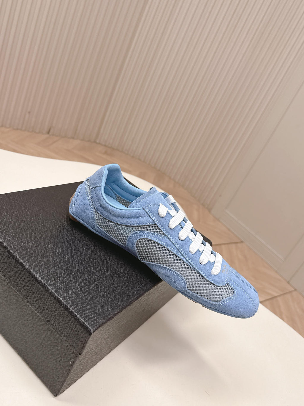 Prada 26ss German Training Light Blue Suede Mesh 644216
