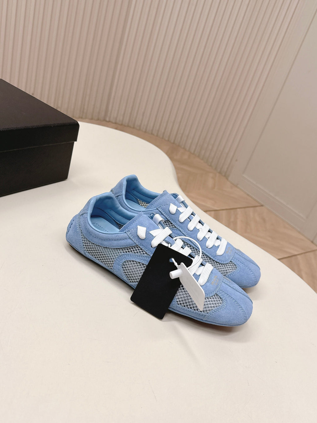 Prada 26ss German Training Light Blue Suede Mesh 644216