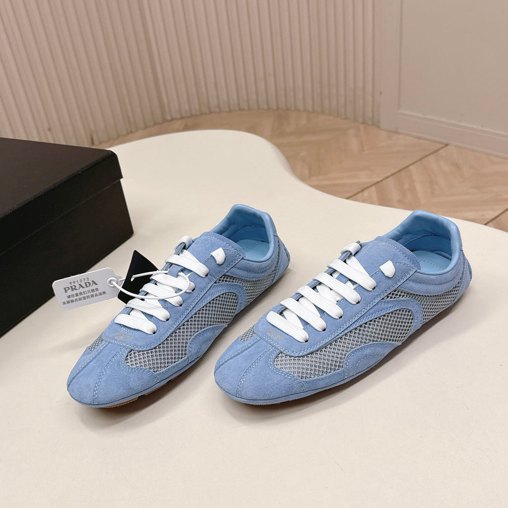 Prada 26ss German Training Light Blue Suede Mesh 644216