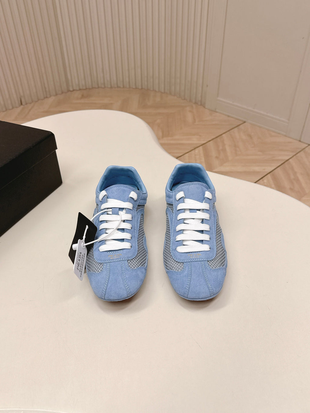 Prada 26ss German Training Light Blue Suede Mesh 644216