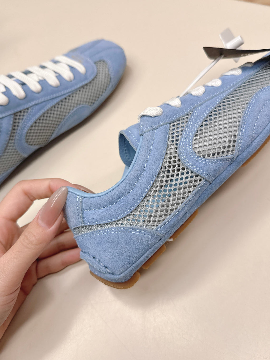 Prada 26ss German Training Light Blue Suede Mesh 644216