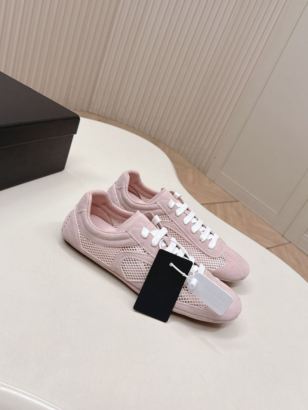 Prada 26ss German Training Light Pink Suede Mesh 644217