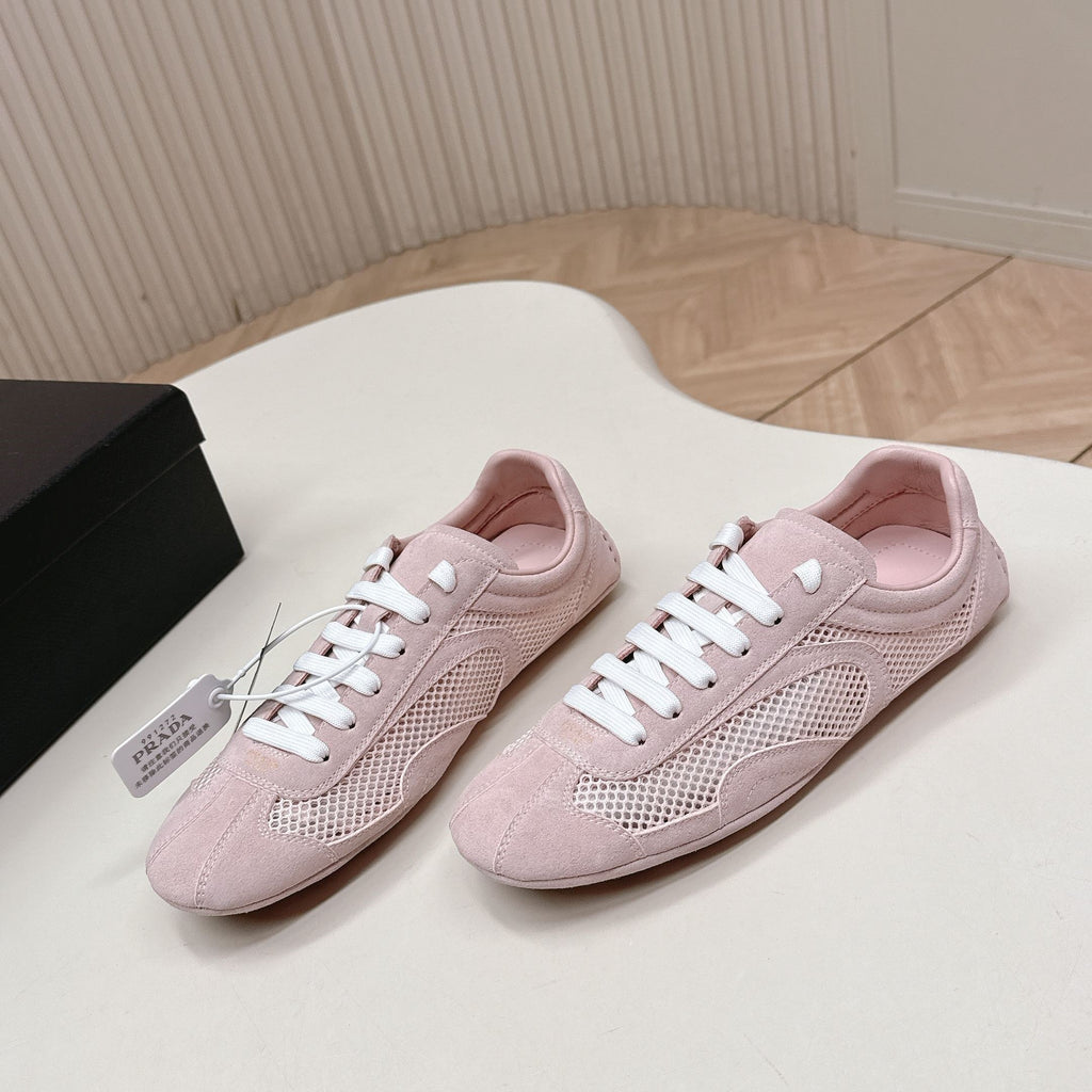 Prada 26ss German Training Light Pink Suede Mesh 644217