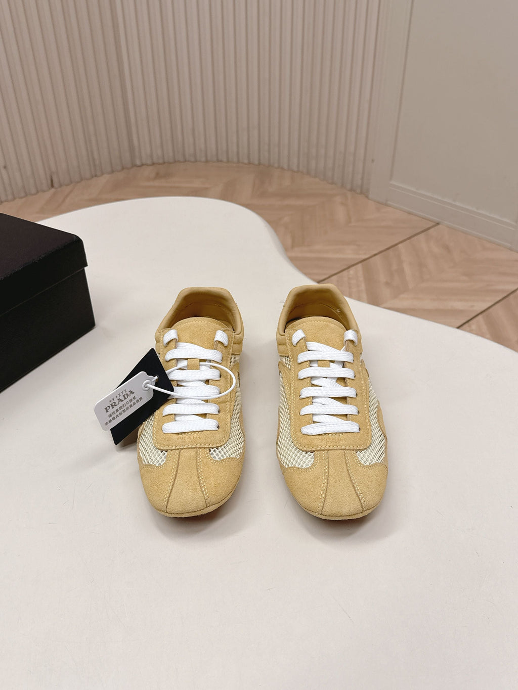 Prada 26ss German Training Brown Suede Mesh 644218