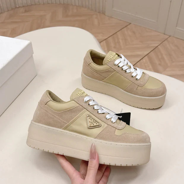 PRA 2026S Platform Sneakers 50 Beige Suede Cowhide 663493