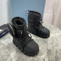 PRA Logo-Plaque Snow Boots With Pouch Black Recycled Polyamide Cowhide 454742