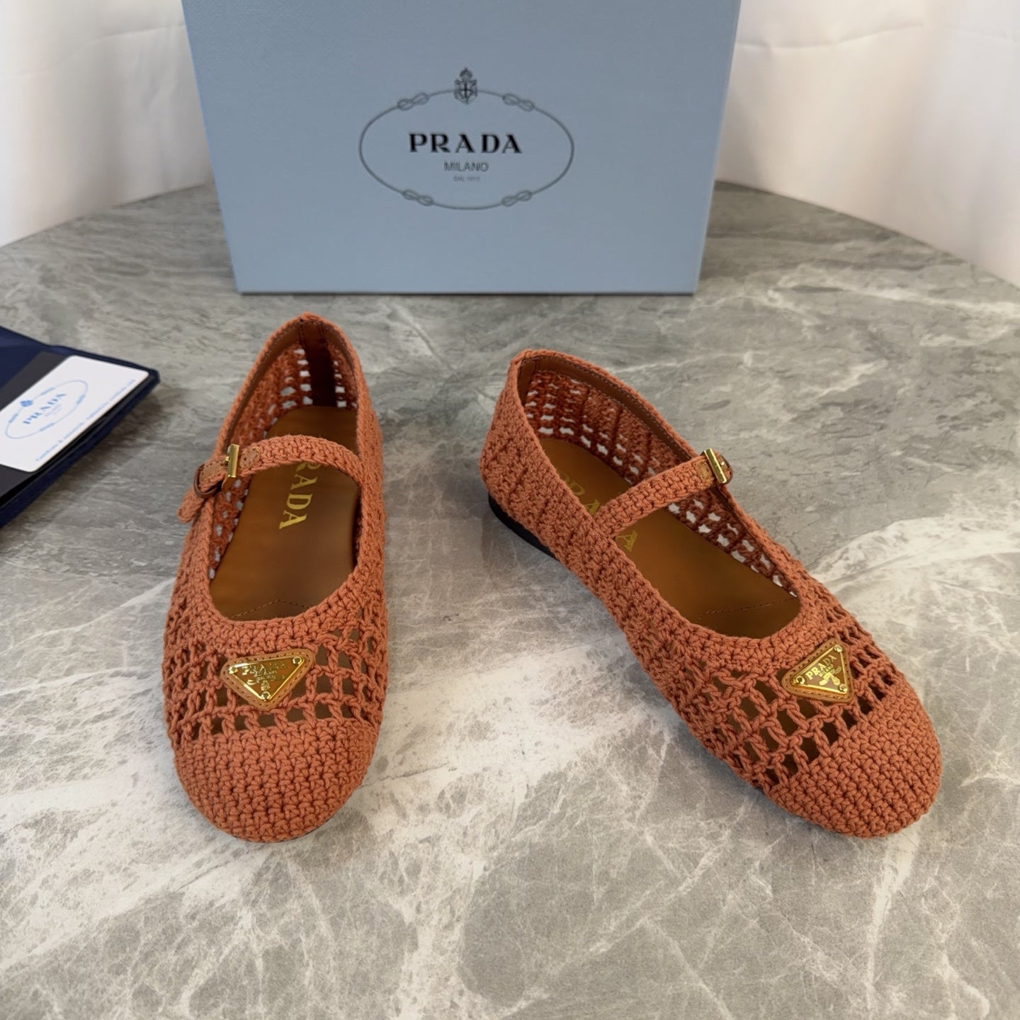 Pra 26s Ballet Flat Brown Leather Fabric 635154