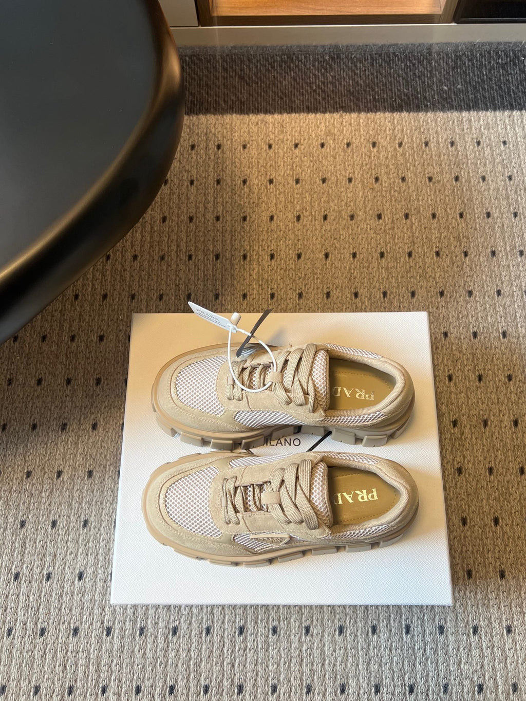 Prad 26s Monolith Sneakers Khaki Suede Mesh Fabric 971699