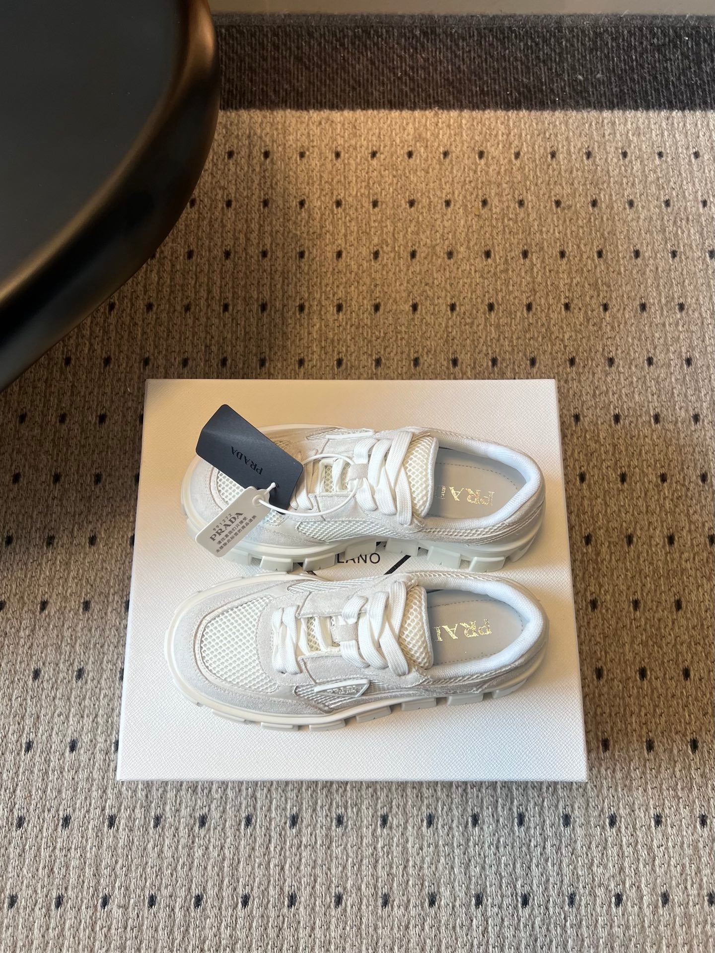 Prad 26s Monolith Sneakers White Suede Mesh Fabric 971700