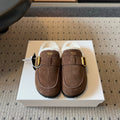 Prad 26s Clogs Coffee Suede Shearling 971696