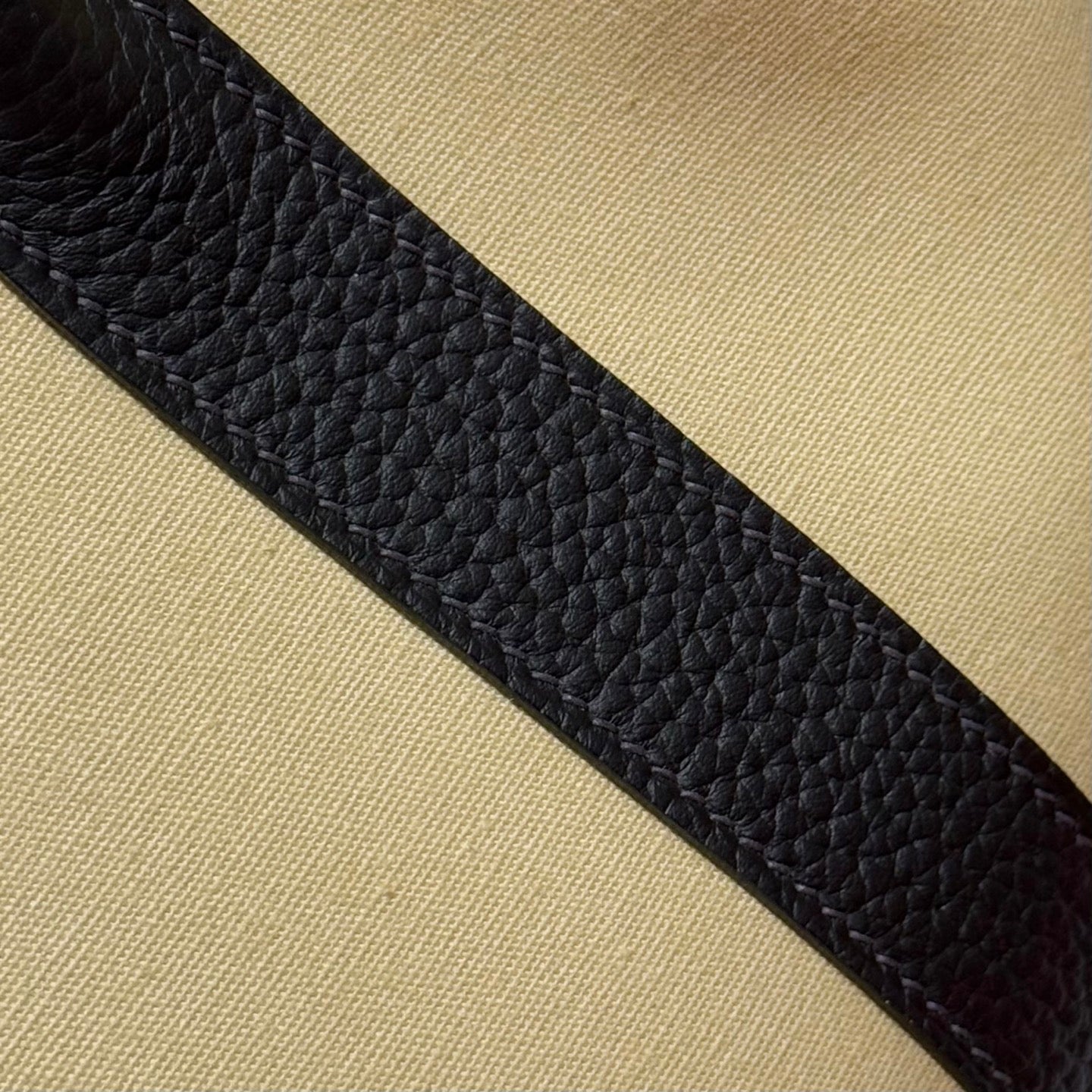HERMES GARDEN PARTY 30CM IN DARK BEIGE TOILETS COTTON CANVAS AND BLACK CALFSKIN
