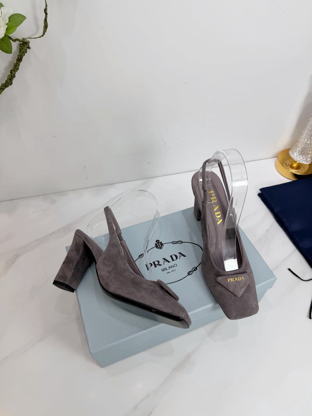PRA 26SS Slingback 85 Gray Suede 592372