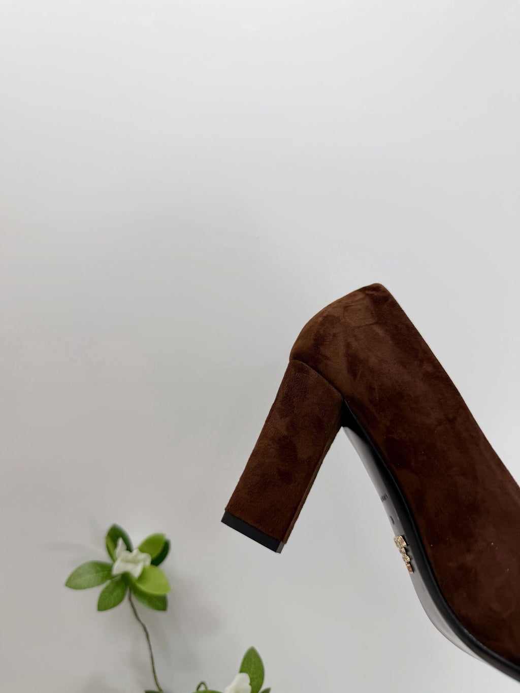 PRA 26SS Square-toe Block Heels 85 Dark Brown Suede 592362