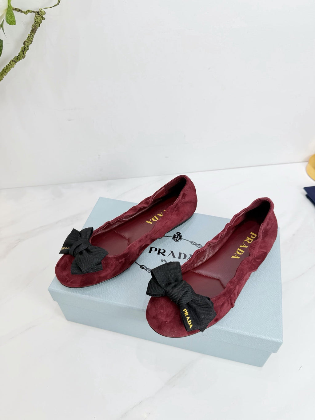 PRA 26SS Ballet Flat Burgundy Suede 592396